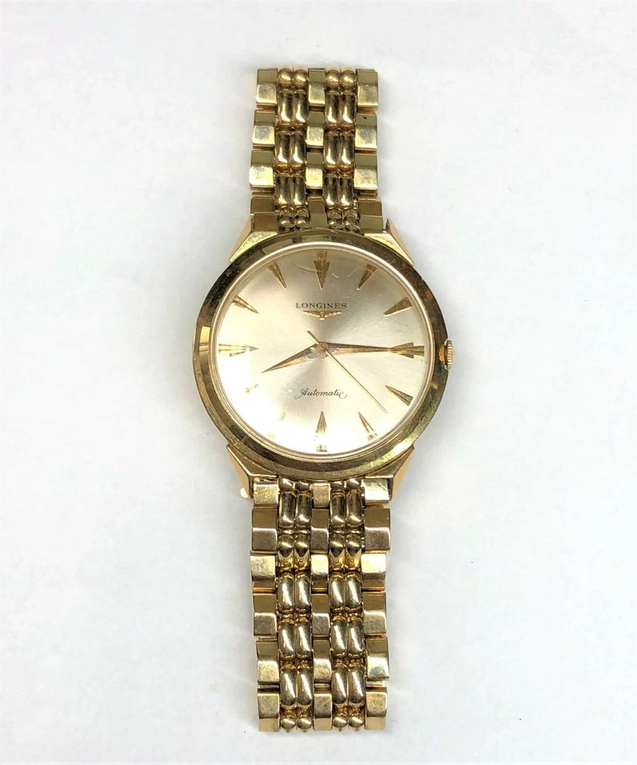 LONGINES 14K GOLD WATCH 17 JEWELS AUTOMATIC SWISS 33MM CASE (1 of 2)