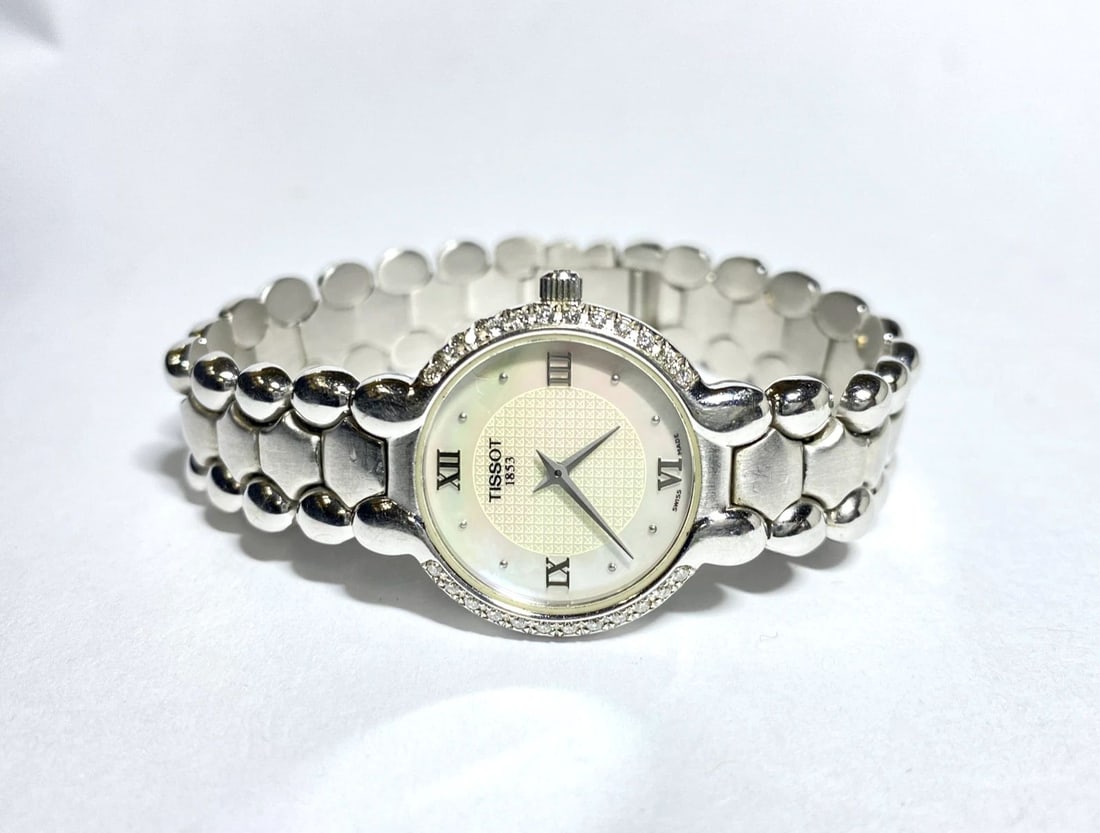 WOMEN'S TISSOT 18KT WHITE GOLD 1853 WATCH WITH 0.25CT DIAMONDS 44 GRAMS (1 of 2)