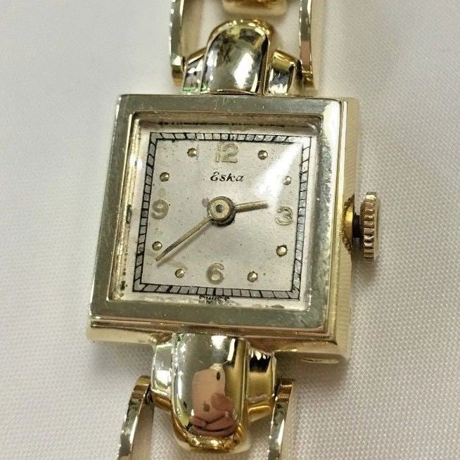 WOMEN'S ESKA 14K YELLOW GOLD WATCH 41.6 GRAMS (1 of 2)
