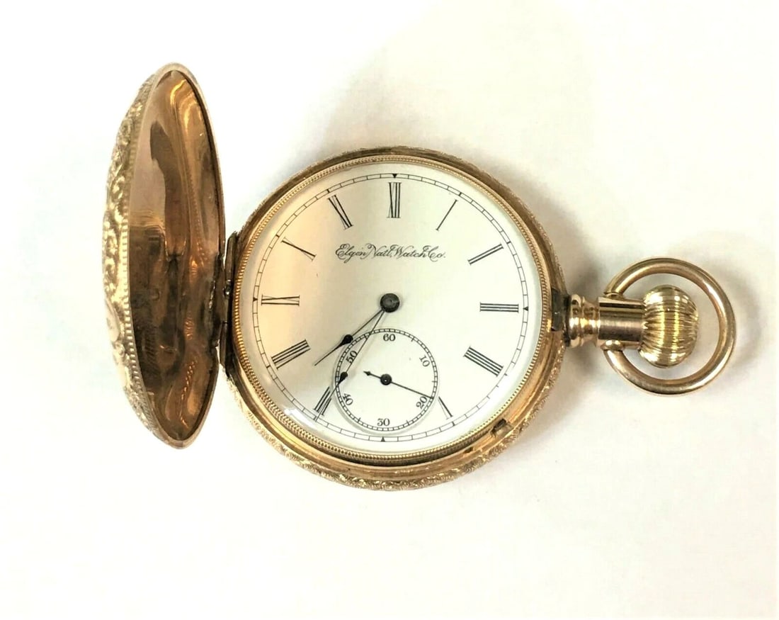 14K MULTI COLORED SOLID GOLD VINTAGE ELGIN POCKET WATCH (1 of 2)