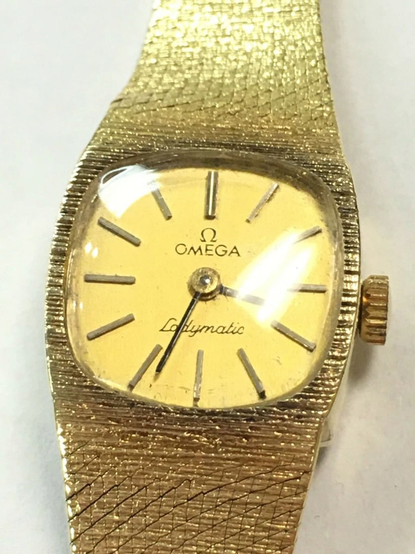VINTAGE WOMAN'S OMEGA LADYMATIC WATCH 14K YELLOW GOLD WITH RONDA MOVEMENT 4J: VINTAGE WOMAN'S OMEGA LADYMATIC WATCH 14K YELLOW GOLD WITH RONDA MOVEMENT 4J Vintage Woman's Omega Watch 14k Yellow Gold with Ronda movement 4J You are bidding on a Vintage Woman's Omega Watch 14k