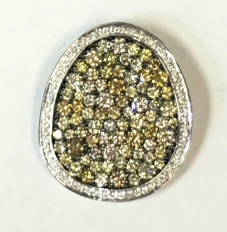 ALLISON KAUFMAN 14K WHITE GOLD PENDANT WITH MULTI COLORED DIAMONDS 2.16CTS: ALLISON KAUFMAN 14K WHITE GOLD PENDANT WITH MULTI COLORED DIAMONDS Allison Kaufman 14k White Gold Pendant with multi colored Diamonds You are bidding on a Allison Kaufman 14k White Gold Pendant with m