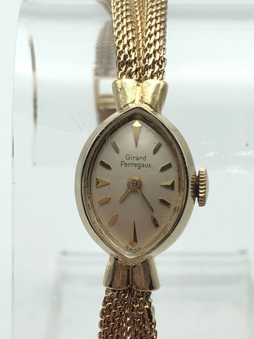 VINTAGE GIRARD PERREGAUX SOLID 14K GOLD WOMAN'S WATCH (17J) 16.5GRAMS TOTAL (1 of 2)