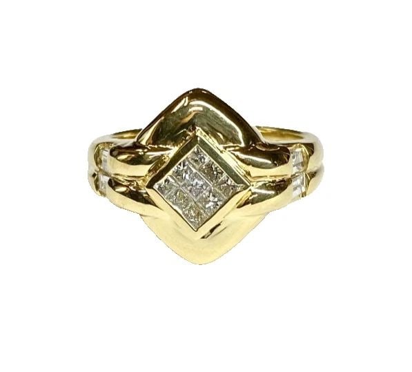 UNISEX 18K YELLOW GOLD RING WITH 0.60CTW NATURAL DIAMONDS (SIZE 7) 9.3 GRAMS (1 of 2)