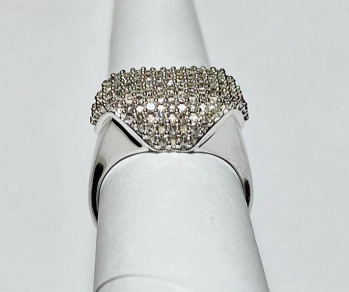 UNISEX 14K WHITE GOLD RING WITH 1.25CT DIAMONDS (SIZE 7) 8.6 GRAMS (1 of 2)