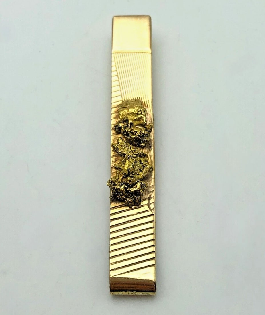 MONEY CLIP 14K GOLD WITH 22K NUGGET 11.7 GRAMS (1 of 2)