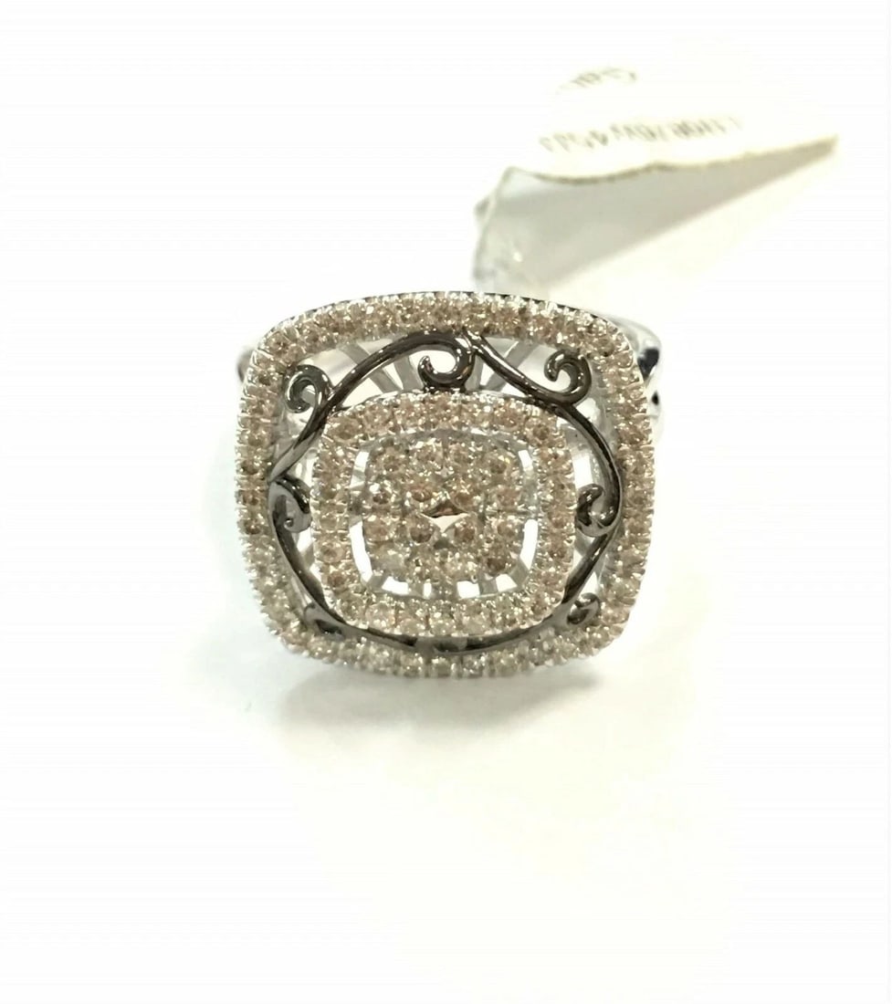 GABRIEL & CO. 14K WHITE GOLD RING WITH 0.67CTS NATURAL DIAMONDS (SIZE: 6.5) (1 of 2)