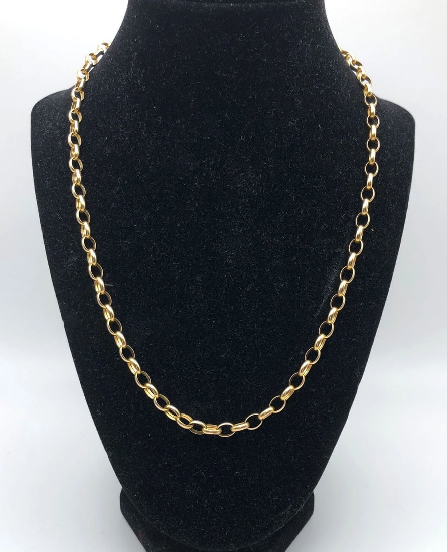 14K GOLD MILOR LINKED NECKLACE WITH MAGNETIC CLASP 20" 10.6G (1 of 2)
