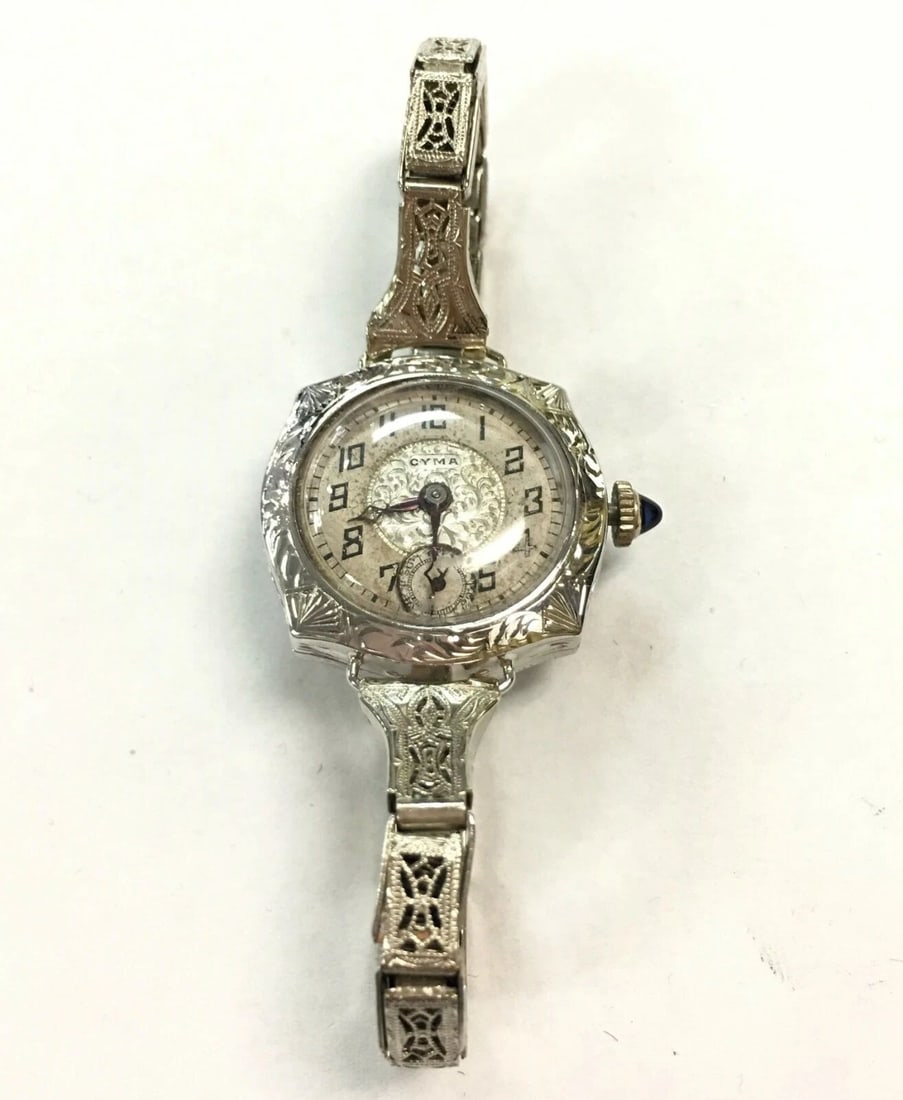 RARE VINTAGE 14K/10K WHITE GOLD CYMA WATCH (1 of 2)