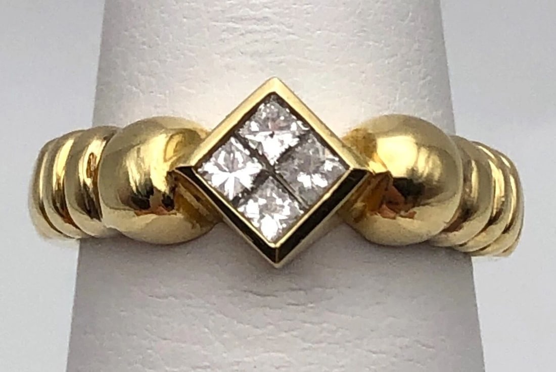18K YELLOW GOLD RING SET WITH 0.45CTS OF DIAMONDS SIZE: 6.25 (1 of 2)