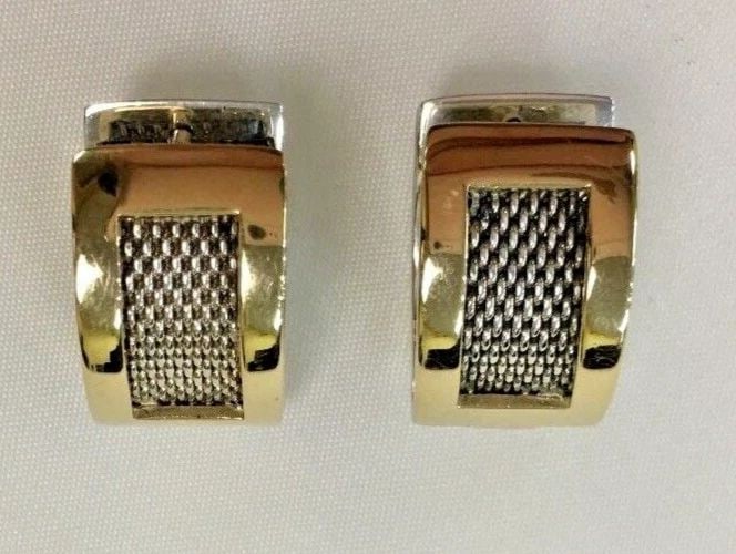CAROLEE STERLING SILVER WITH 18K YELLOW GOLD TWO TONED EARRINGS (1 of 2)