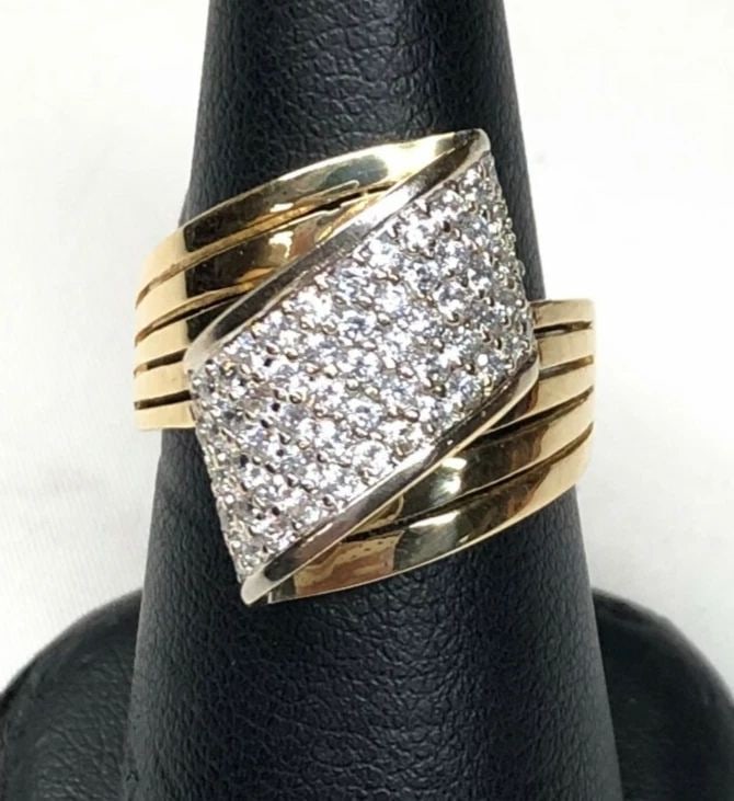 WOMEN'S 14K YELLOW GOLD RING WITH 1CTW NATURAL DIAMONDS 5.9 GRAMS (1 of 2)