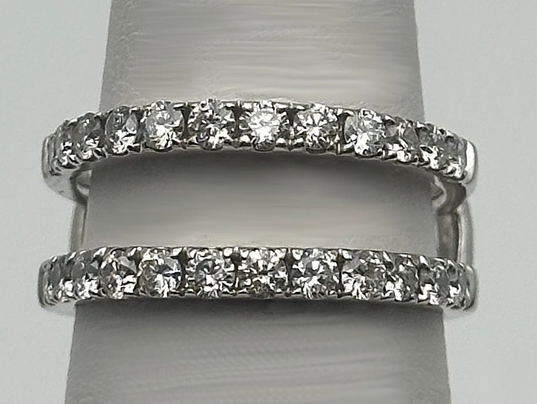 14K WHITE GOLD ENHANCER RING WITH 1.0CTS OF DIAMONDS SIZE: 6.5 (1 of 2)
