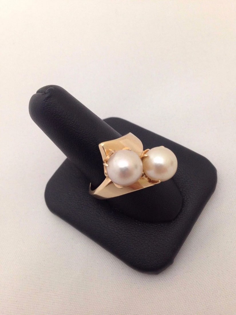 BEAUTIFUL LADIES PEARL RING 14K YELLOW GOLD (1 of 2)