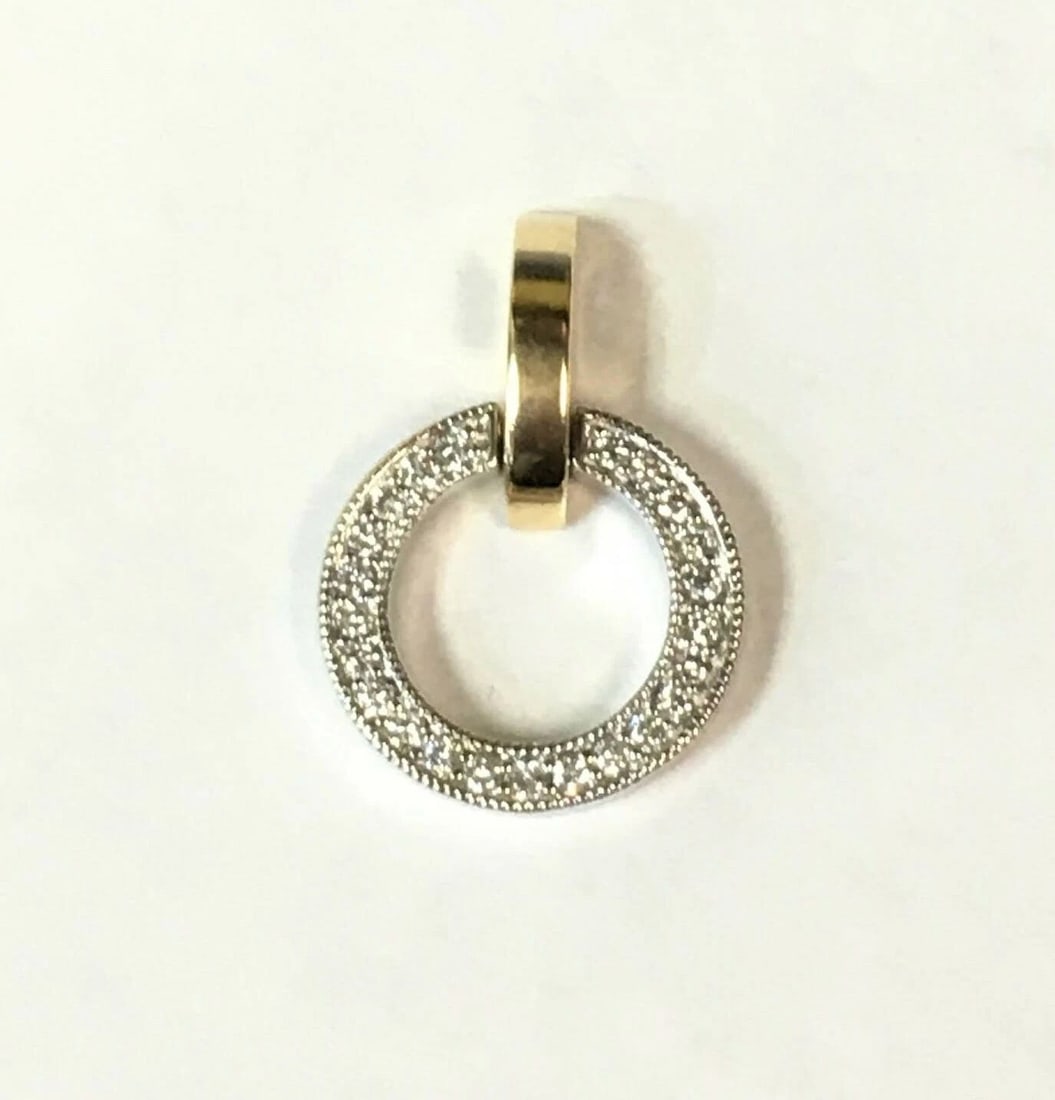 ALLISON KAUFMAN 14K WHITE AND YELLOW GOLD PENDANT WITH 0.31CTS DIAMONDS: ALLISON KAUFMAN 14K WHITE AND YELLOW GOLD PENDANT WITH 0.31CTS DIAMONDS Allison Kaufman 14k White and Yellow Gold Pendant with Diamonds You are bidding on a Allison Kaufman 14k White and Yellow Gold P