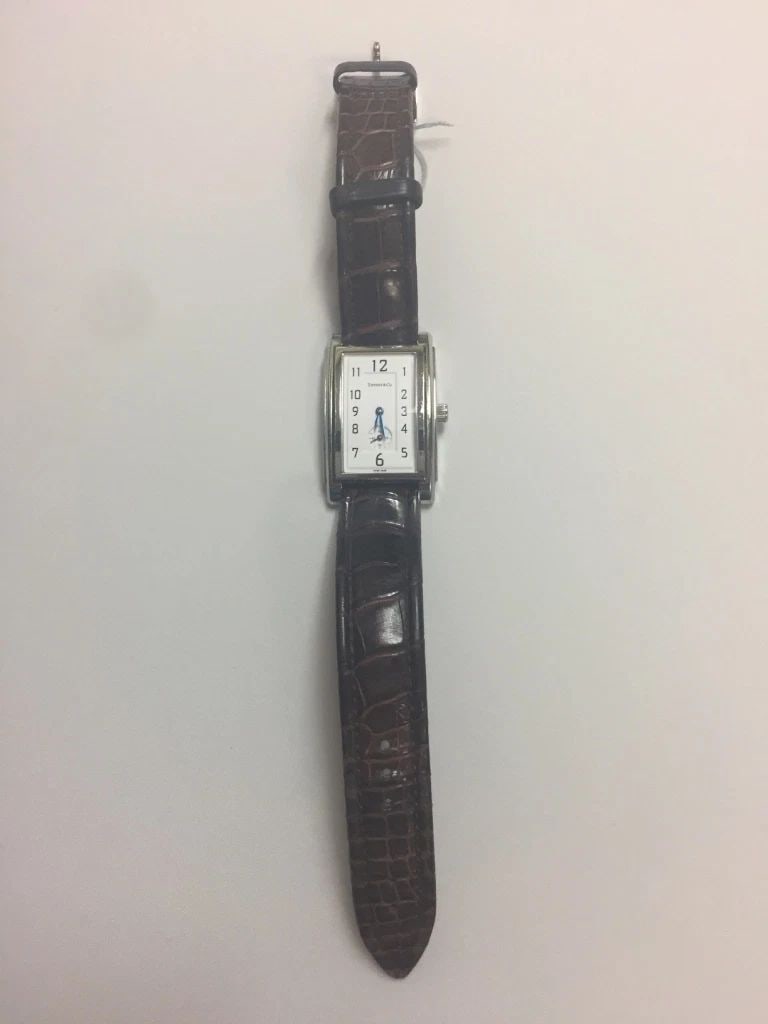 TIFFANY & CO. STAINLESS STEAL W/ LEATHER BAND UNISEX WATCH (1 of 2)