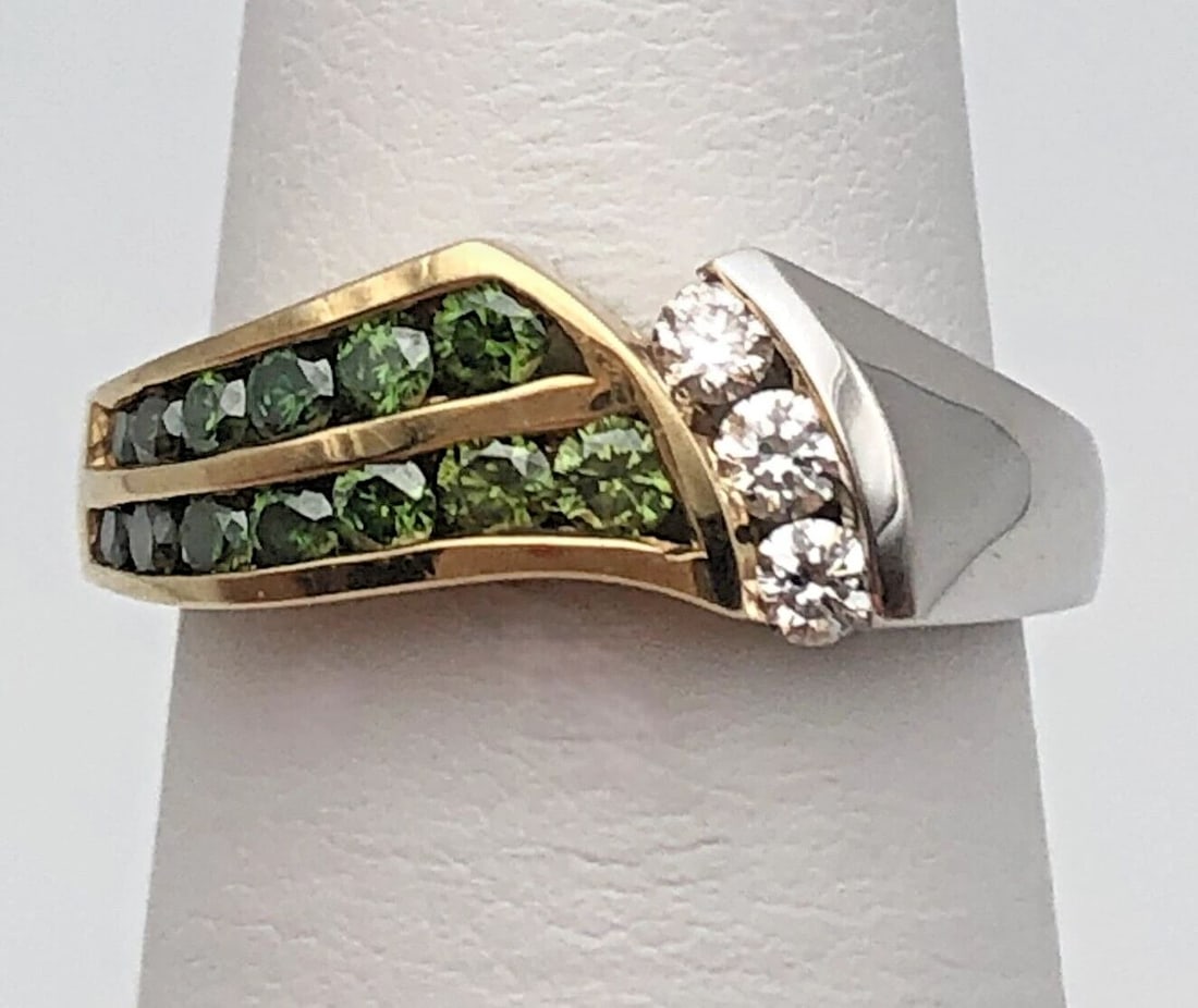 LADIES DELEO 14K TWO TONED WHITE/YELLOW GOLD COLORED DIAMOND RING 0.65CTS (1 of 2)