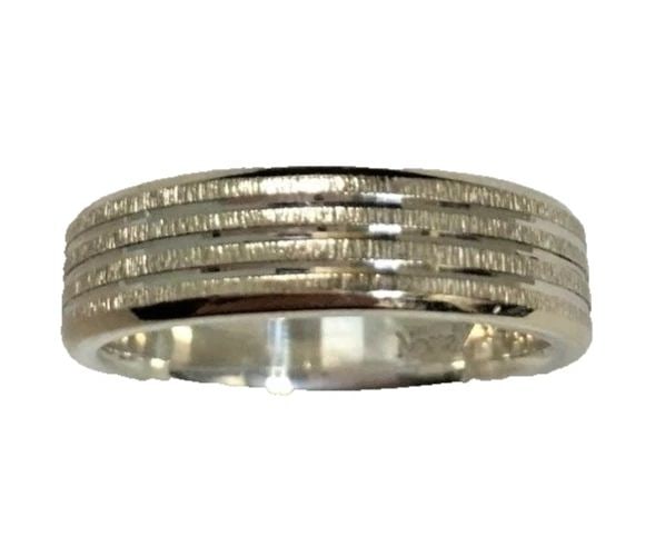 935 SILVER / 14K WEDDING RING / BAND BY NOVELL 6MM SIZE: 9.5 7.8G (1 of 2)