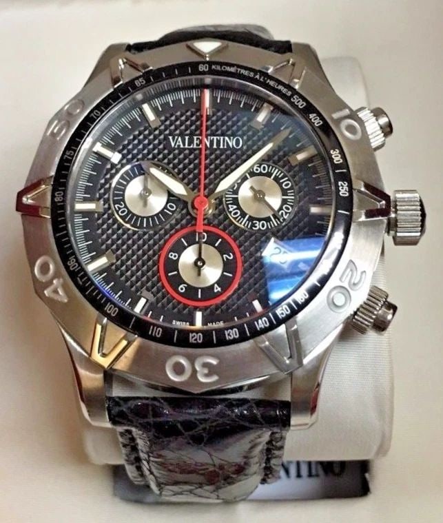 NEW!! MEN'S VALENTINO WITH CROCODILE LEATHER BAND WITH BOX, PAPERS AND TAGS: NEW!! Men's Valentino with Crocodile Leather Band with Box, Papers and Tags You are bidding on a New Men's Valentino with Crocodile Leather Band with Box, Papers and Tags. Tag retail price is $2100.00