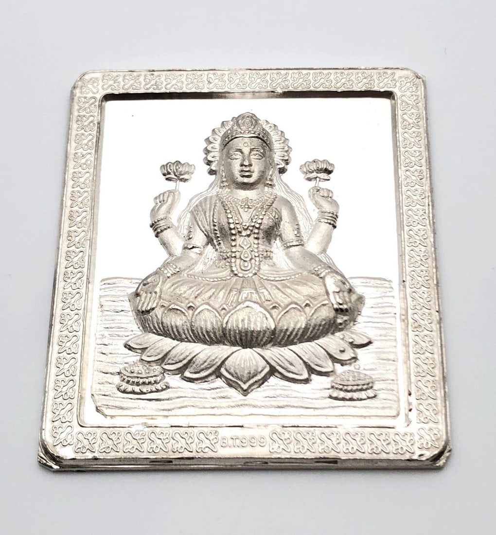 FULLY SILVER 999 LAKSHMI / LAXMI, BAR / TOKEN 91.6 GRAMS: Fully Silver 999 Lakshmi / Laxmi, Bar / Token You are bidding on a Fully Silver 999 Lakshmi / Laxmi, Bar / Token. The piece has been fully checked and inspected by our in house Jewelers. There are