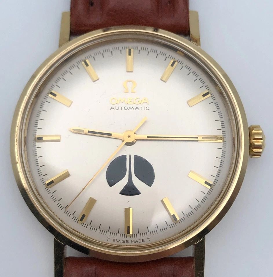 VINTAGE OMEGA 14K GOLD FILLED AUTOMATIC WATCH RETIREMENT ISSUED 1970S 34MM - 2