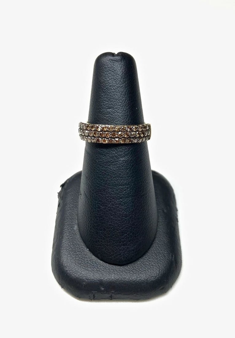 WOMEN'S 14K YELLOW GOLD RING WITH CHOCOLATE DIAMONDS (1 of 2)