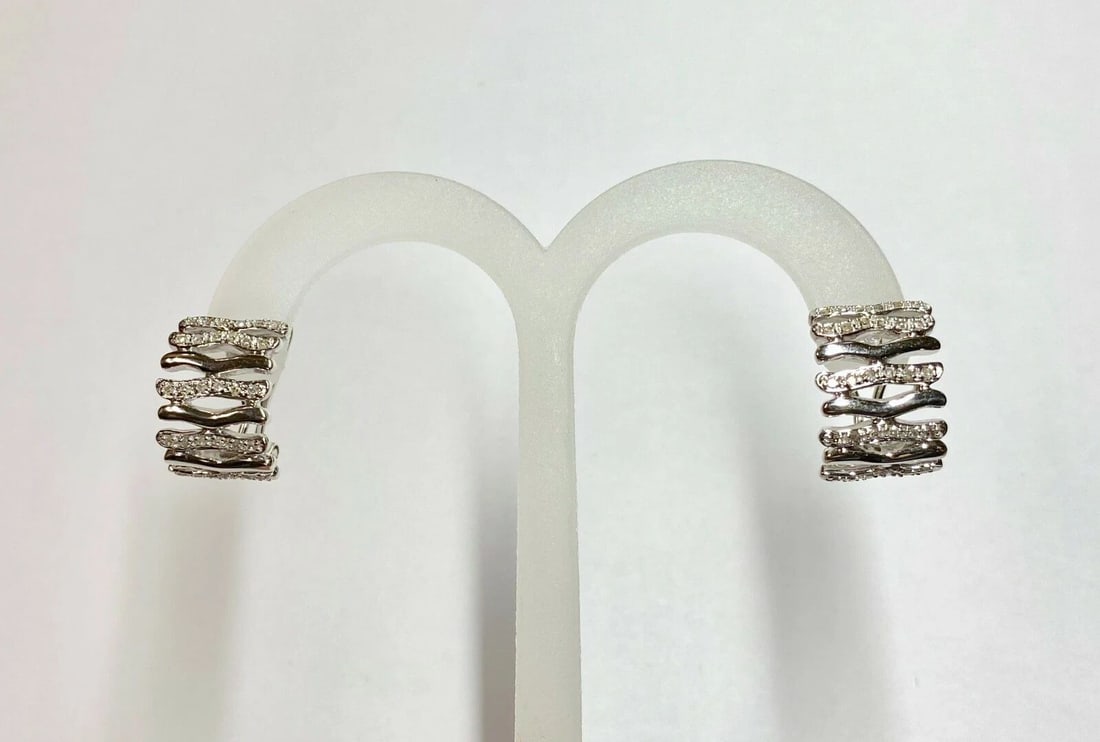 WOMEN'S 14K WHITE GOLD EARRINGS WITH 0.40CT DIAMONDS (1 of 2)