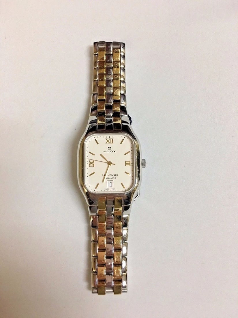 MEN'S EDOX 80037-35BAID WATCH ALL STAINLESS STEEL, SKELETON BACK (1 of 2)