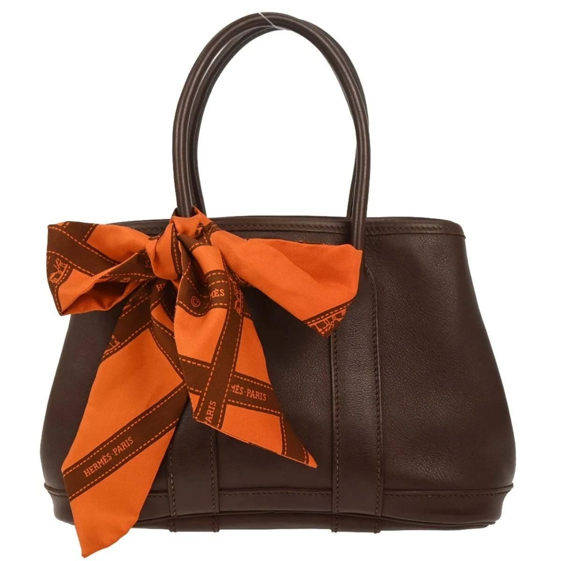 HERMES HAVANE SWIFT GARDEN TWILLY TTPM TOTE HANDBAG: HERMES HAVANE SWIFT GARDEN TWILLY TTPM TOTE HANDBAG Hermes Garden Twilly TTPM Tote Handbag Description OUTSIDE : A: GOOD CONDITION!! Dirt. Edge has scuffs. INSIDE : A+: VERY GOOD CONDITION!! S : New o