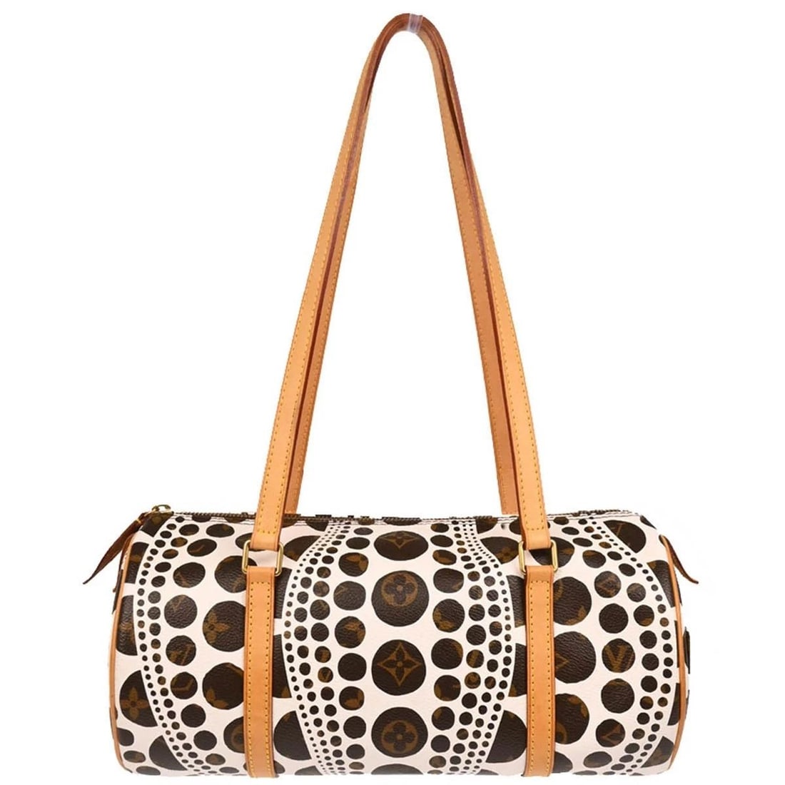 LOUIS VUITTON WHITE PUMPKIN DOT PAPILLON 30 HANDBAG (1 of 2)
