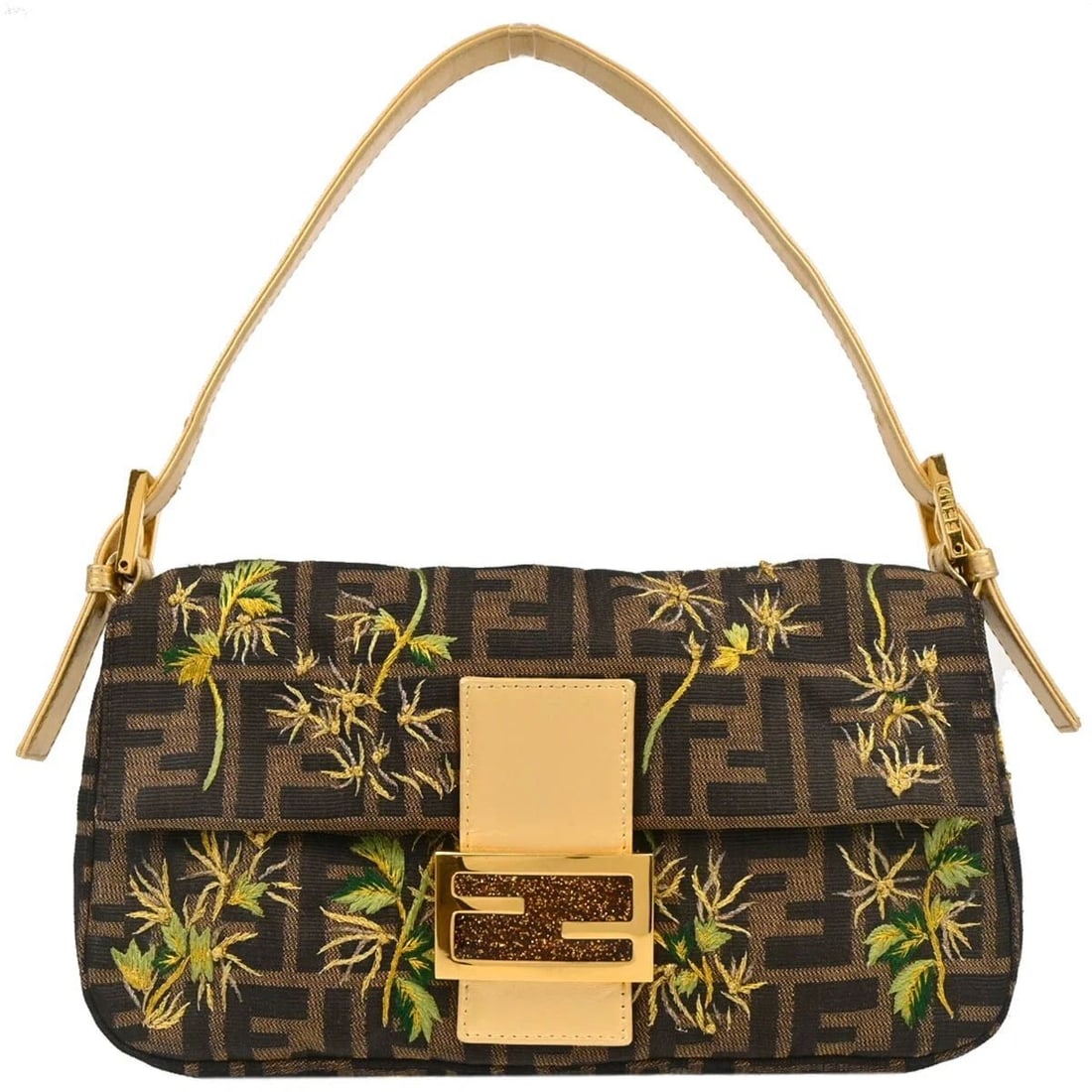 FENDI GOLD ZUCCA EMBROIDERED BAG (1 of 2)