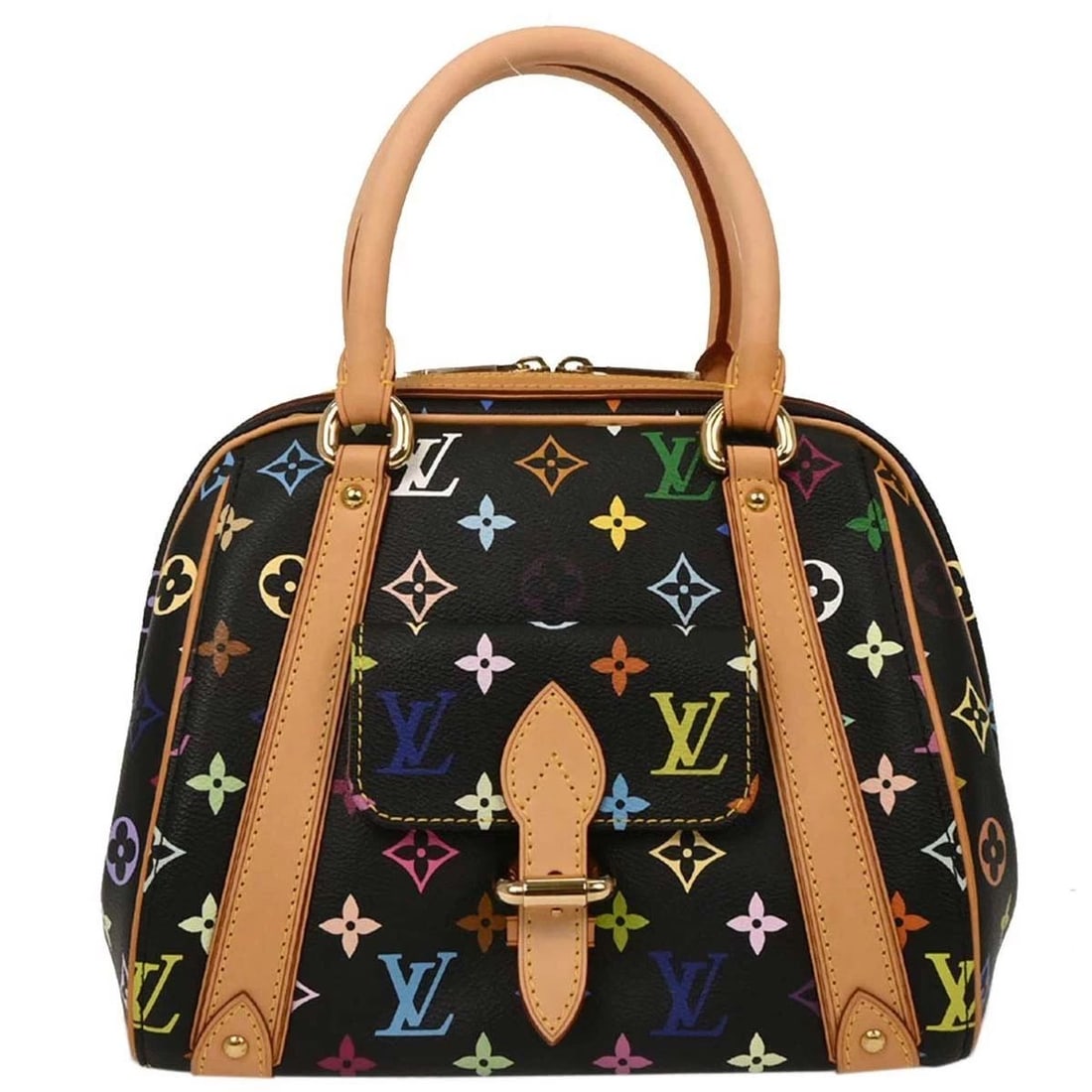 LOUIS VUITTON BLACK MONOGRAM MULTICOLOR PRISCILLA HANDBAG (1 of 2)