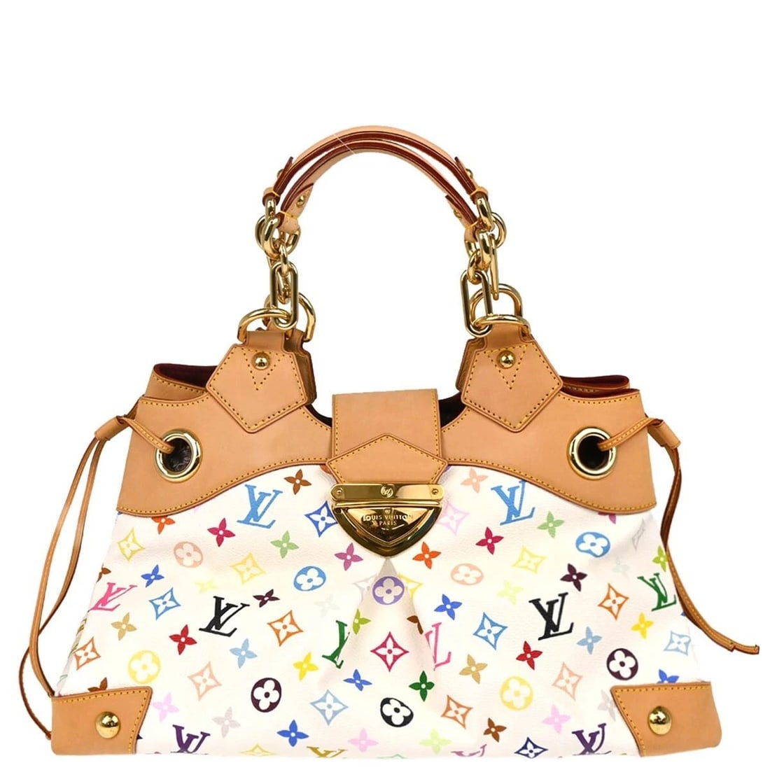 LOUIS VUITTON WHITE MONOGRAM MULTICOLOR URSULA HANDBAG (1 of 2)