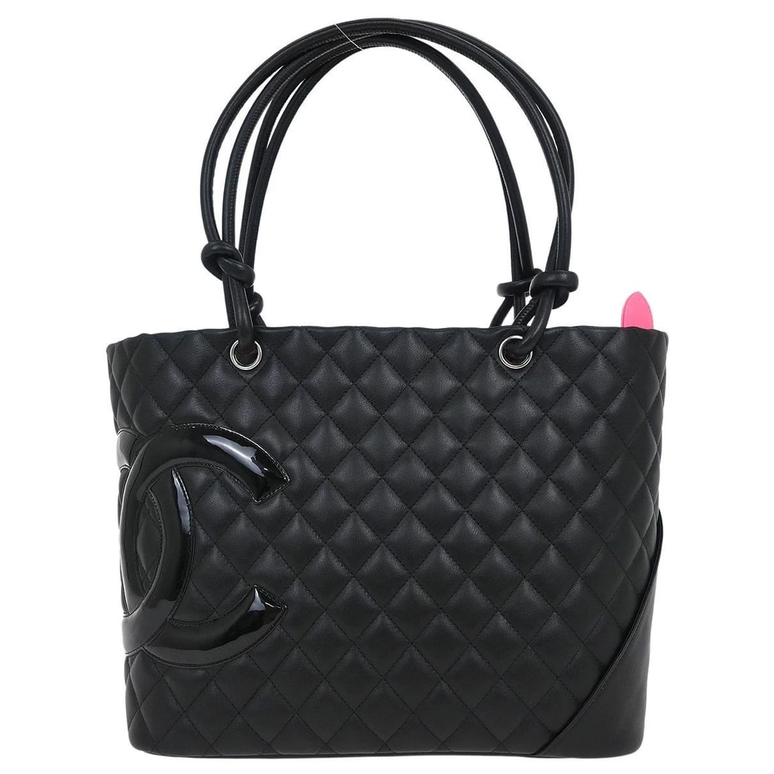 CHANEL BLACK CALFSKIN CAMBON LIGNE TOTE HANDBAG (1 of 2)