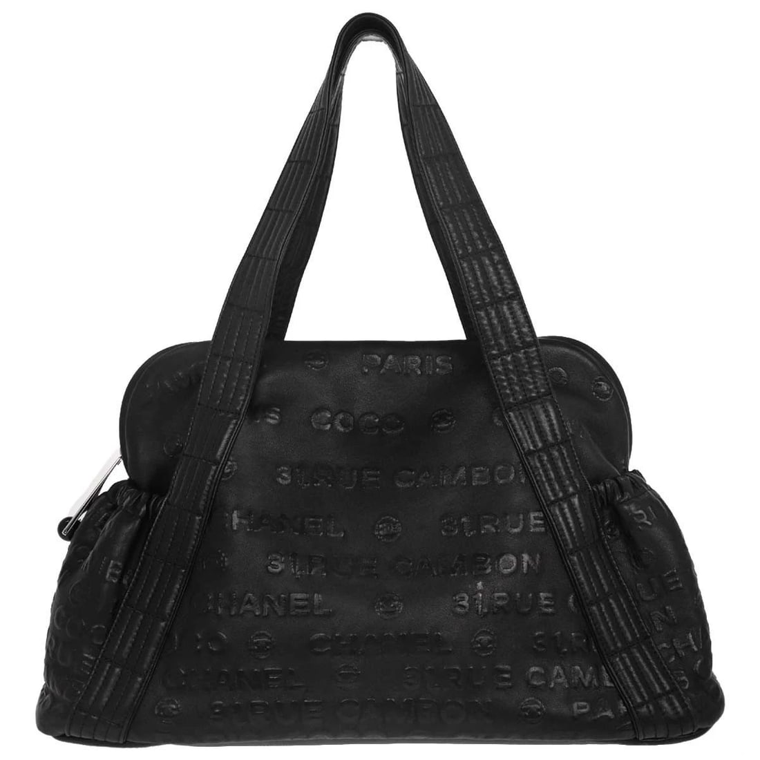 CHANEL BLACK CALFSKIN RUE CAMBON EMBOSSED UNLIMITED SHOULDER BAG (1 of 2)