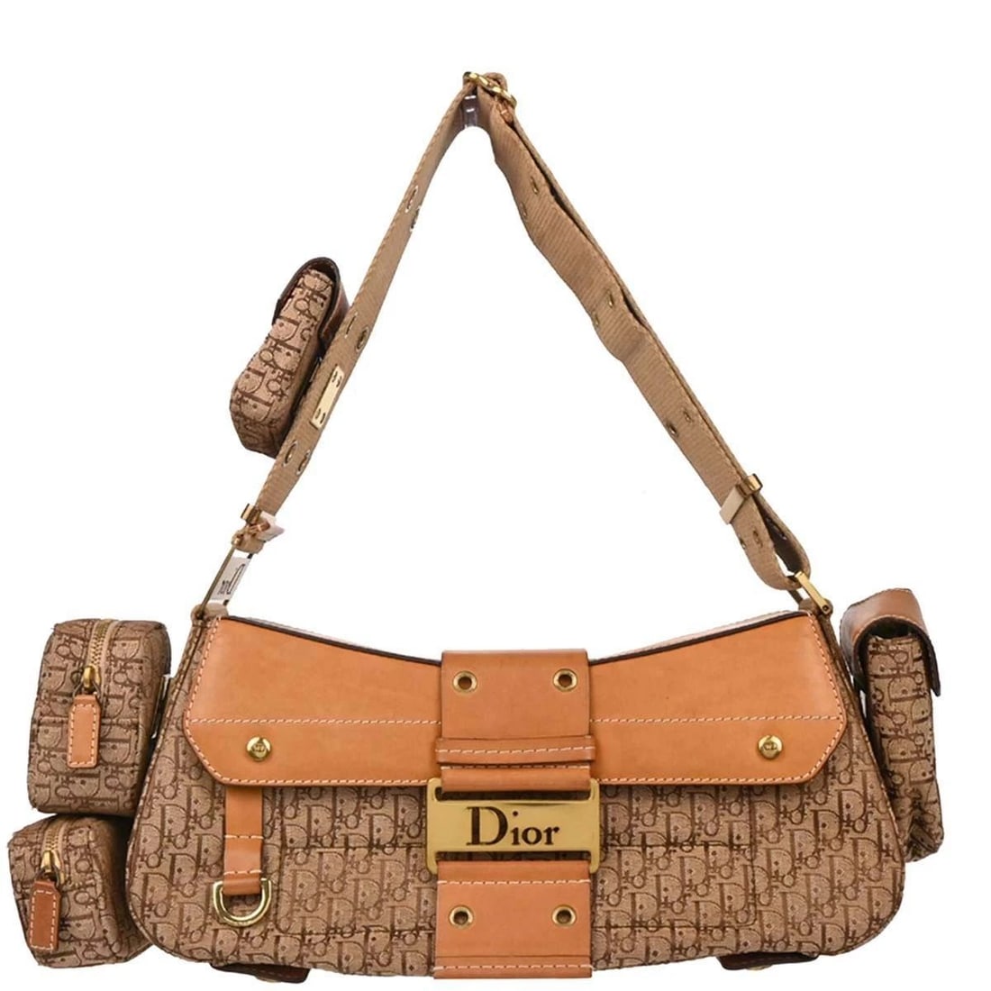 CHRISTIAN DIOR BROWN TROTTER STREET CHIC COLUMBUS SHOULDER BAG: CHRISTIAN DIOR BROWN TROTTER STREET CHIC COLUMBUS SHOULDER BAG Christian Dior Street Chic Columbus Shoulder Bag Description OUTSIDE: A: GOOD CONDITION!! Scuffs, scratches, stains and dirt on the leath