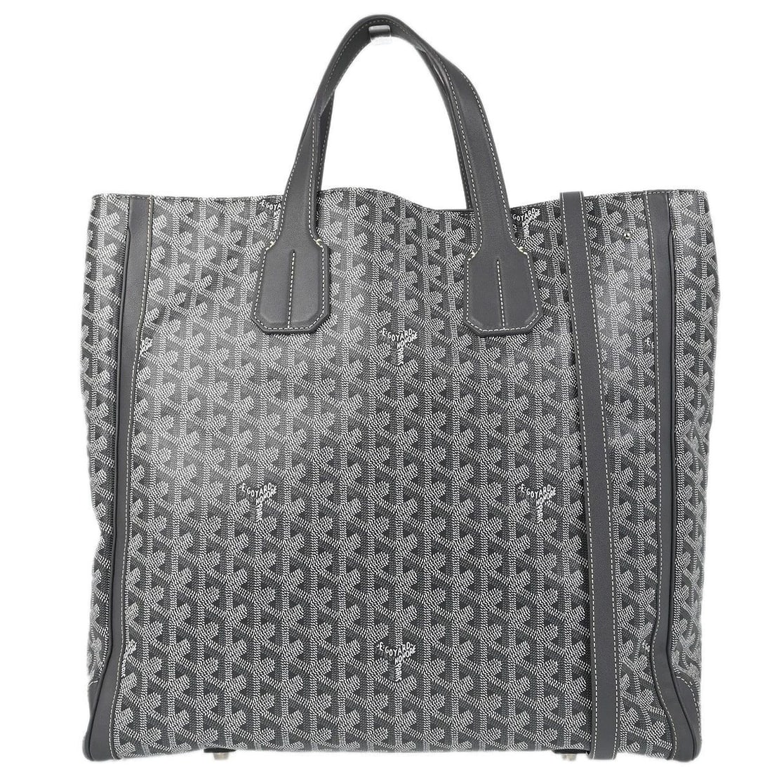 GOYARD GRAY SAC VOLTAIRE 2WAY TOTE HANDBAG: GOYARD GRAY SAC VOLTAIRE 2WAY TOTE HANDBAG Goyard Sac Voltaire 2way Tote Handbag Description OUTSIDE : A+: VERY GOOD CONDITION!! There are scuffs on the edges. INSIDE : A+: VERY GOOD CONDITION!! Some