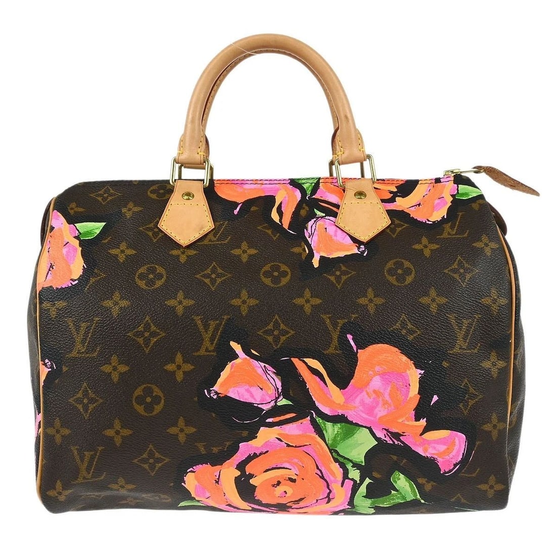 LOUIS VUITTON MONOGRAM ROSE SPEEDY 30 HANDBAG: LOUIS VUITTON MONOGRAM ROSE SPEEDY 30 HANDBAG Louis Vuitton Monogram Rose Speedy 30 Handbag M48610 Description OUTSIDE: AB: FAIR CONDITION!! Scuffs, discoloration, stains and dirt on the leather parts