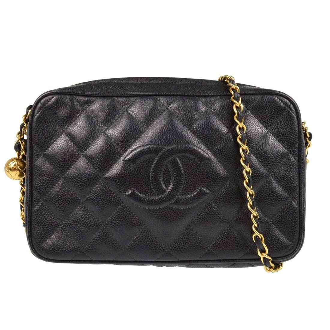 CHANEL BLACK CALFSKIN CAMERA BAG (1 of 2)