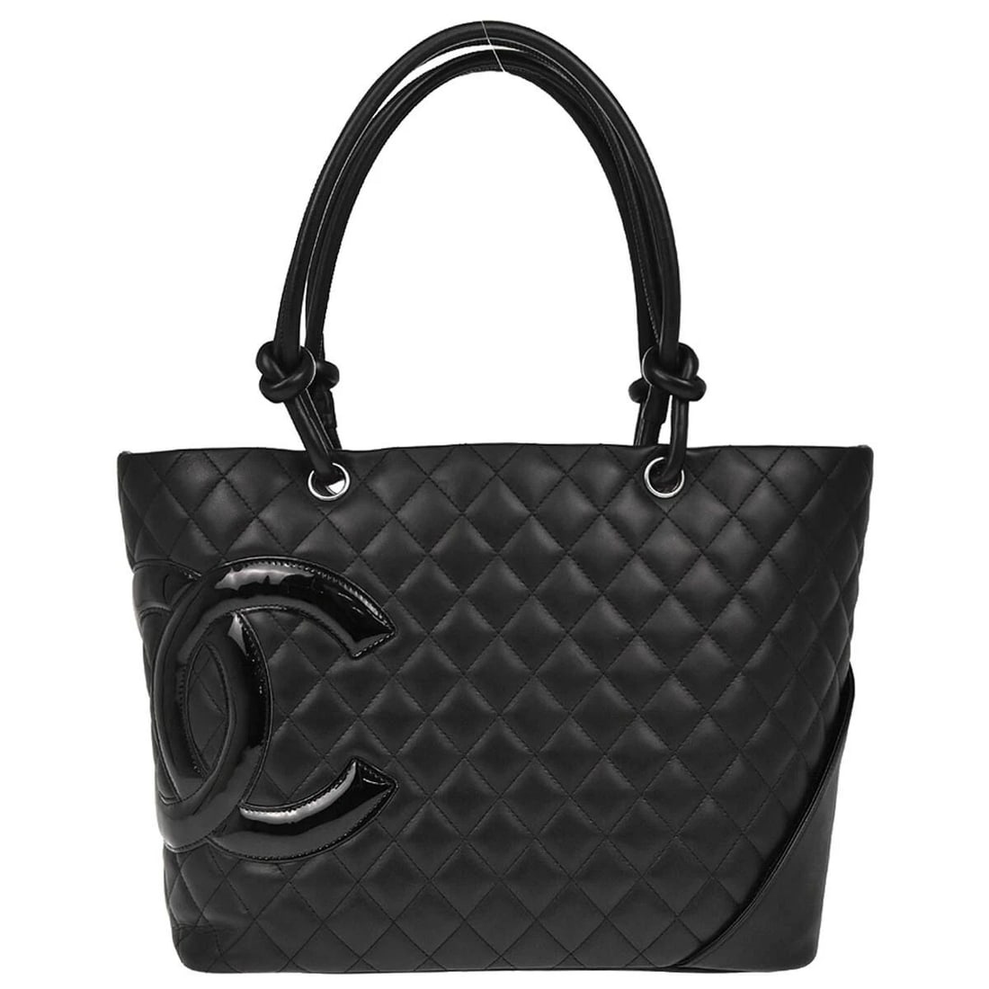 CHANEL BLACK CALFSKIN CAMBON LIGNE TOTE HANDBAG (1 of 2)