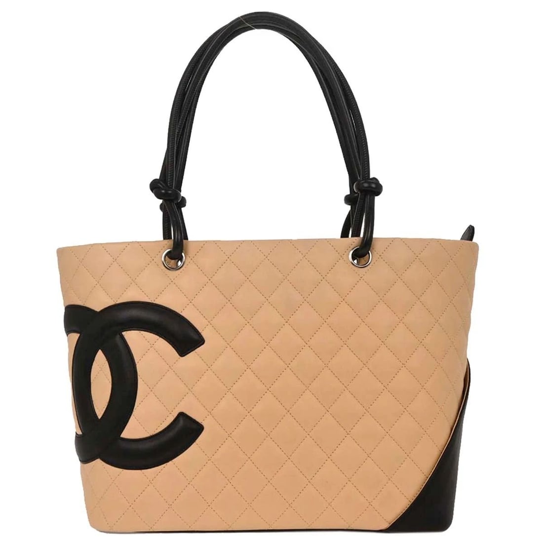 CHANEL BEIGE CALFSKIN CAMBON LIGNE TOTE HANDBAG (1 of 2)