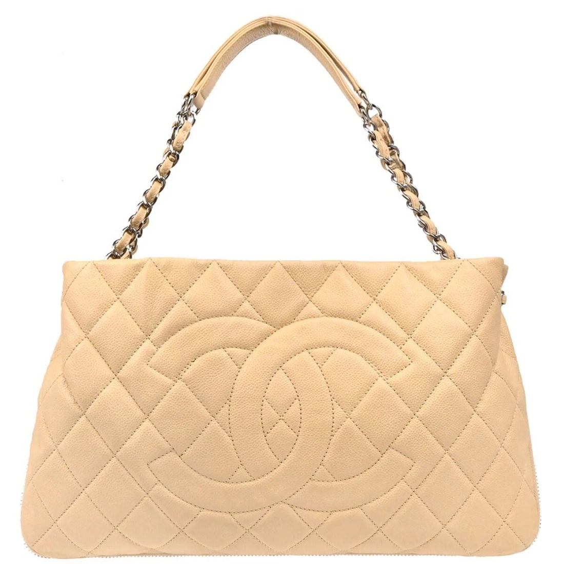 CHANEL BEIGE CALFSKIN TIMELESS TOTE HANDBAG (1 of 2)