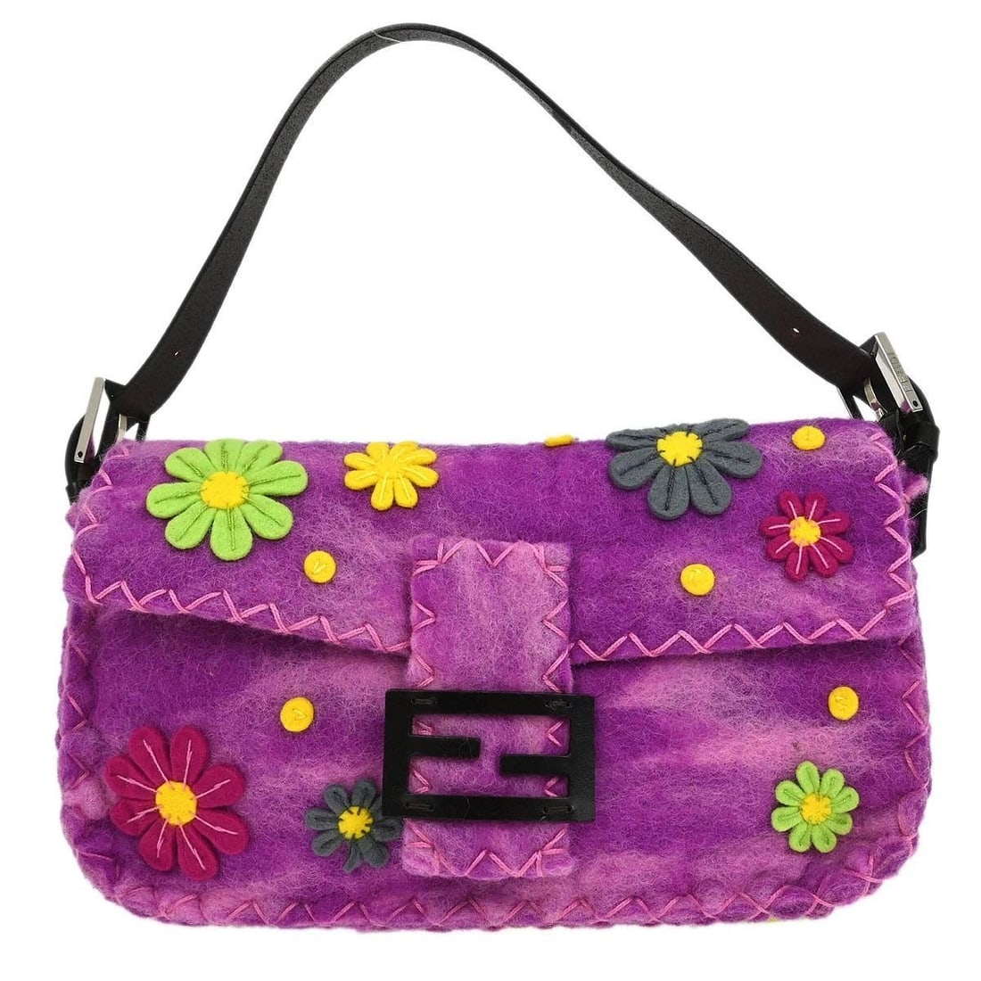 FENDI PURPLE WOOL BAG (1 of 2)