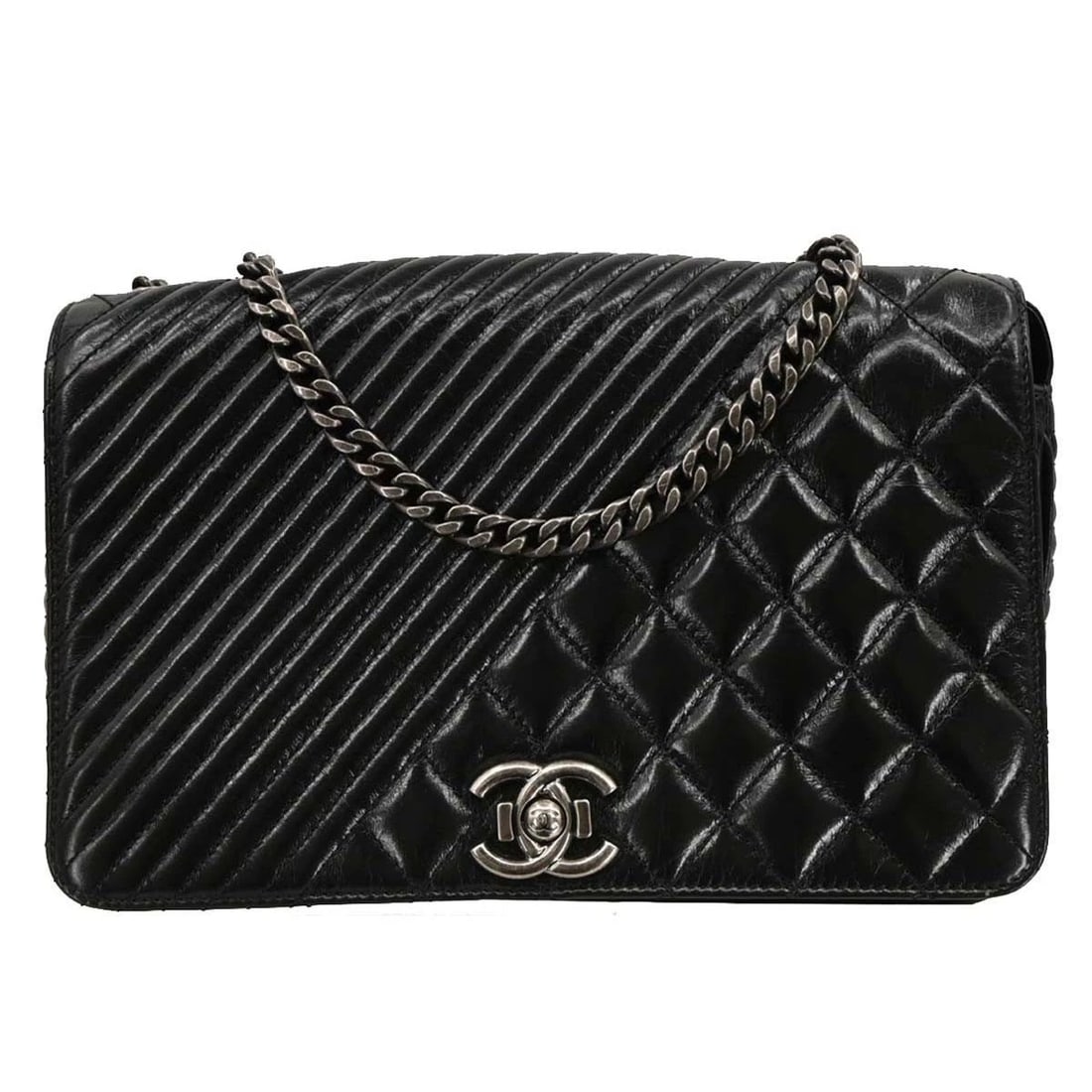 CHANEL BLACK CALFSKIN COCO BOY FLAP SHOULDER BAG (1 of 2)