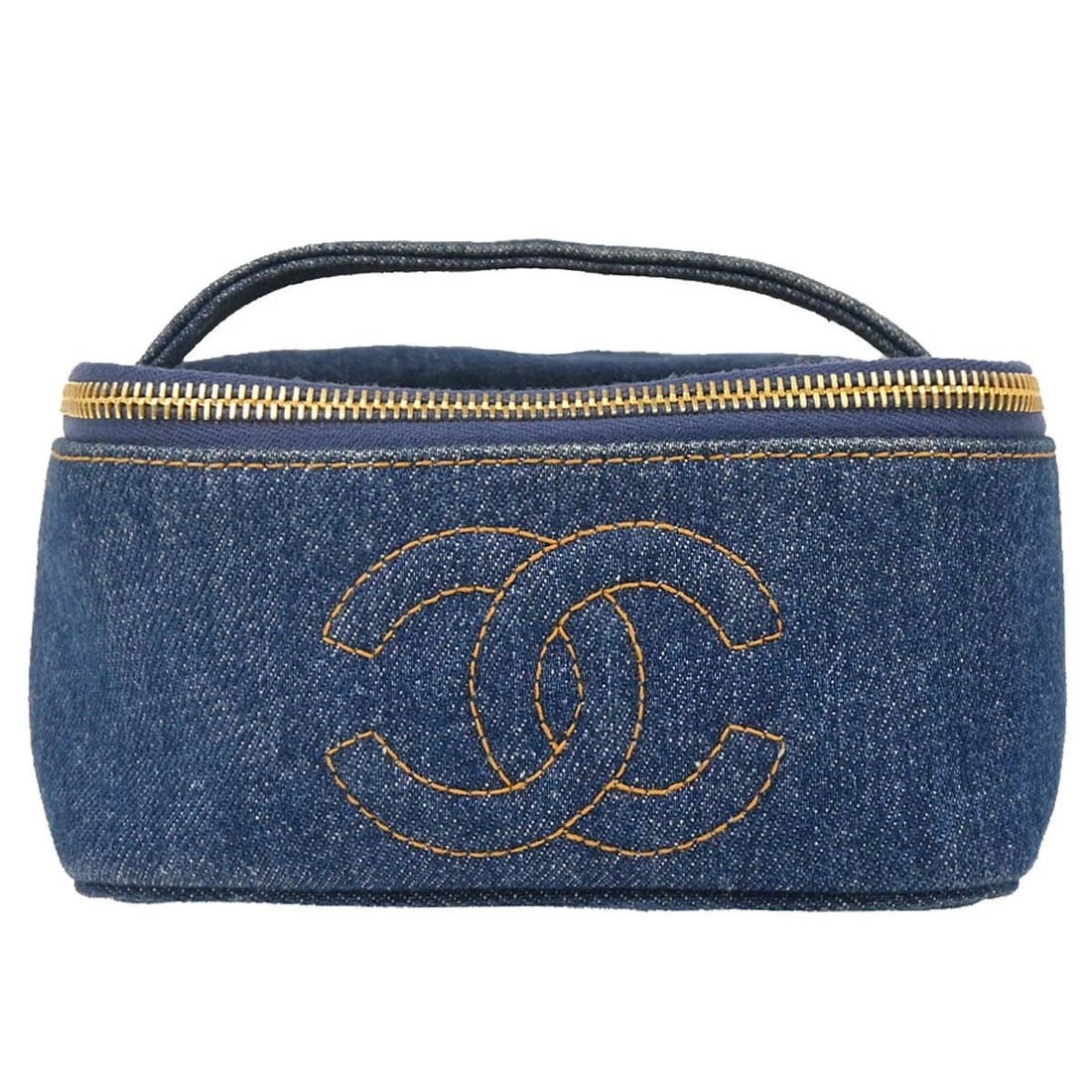 CHANEL BLUE DENIM VANITY HANDBAG (1 of 2)