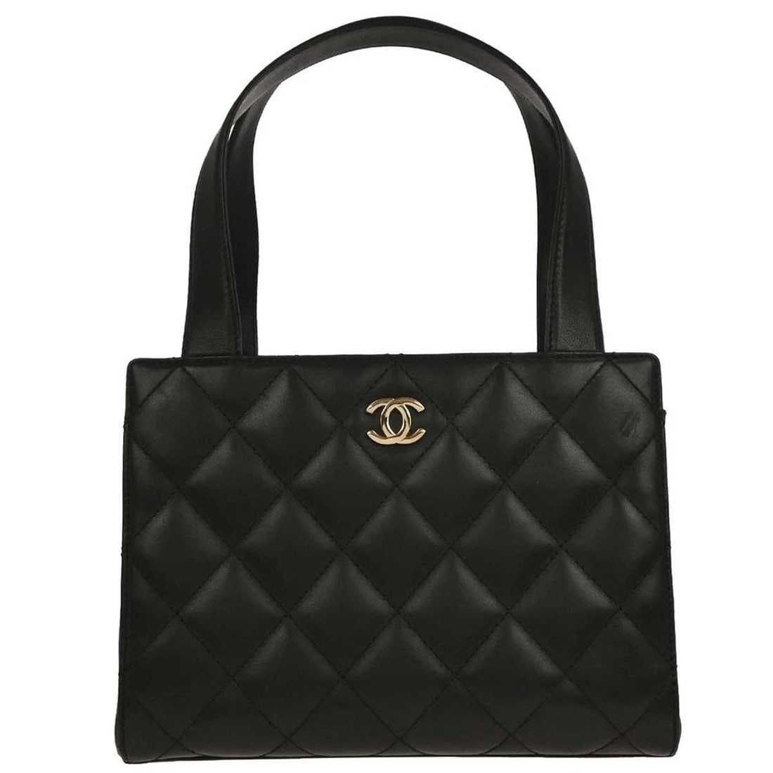 CHANEL BLACK LAMBSKIN HANDBAG: CHANEL BLACK LAMBSKIN HANDBAG Chanel Handbag Description OUTSIDE : A: GOOD CONDITION!! Scuffs and scratches. INSIDE : A: GOOD CONDITION!! Scuffs and scratches. Dirt. S : New or new without a tag. SA :