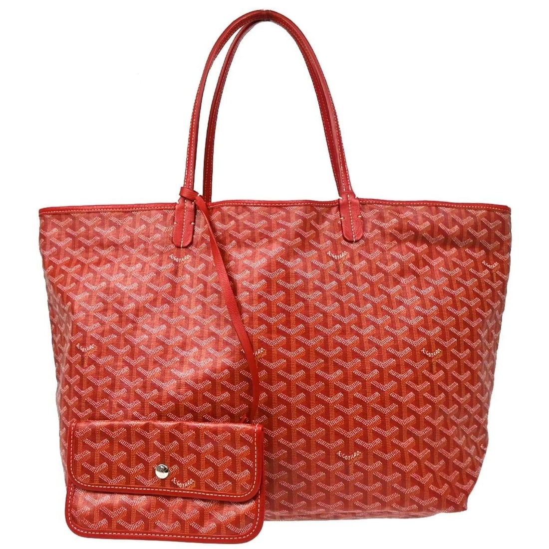 GOYARD RED SAINT LOUIS GM TOTE HANDBAG: GOYARD RED SAINT LOUIS GM TOTE HANDBAG Goyard Tote Handbag Description OUTSIDE : A: GOOD CONDITION!! Upside edge has scuffs. INSIDE : A+: VERY GOOD CONDITION!! S : New or new without a tag. SA : Excel