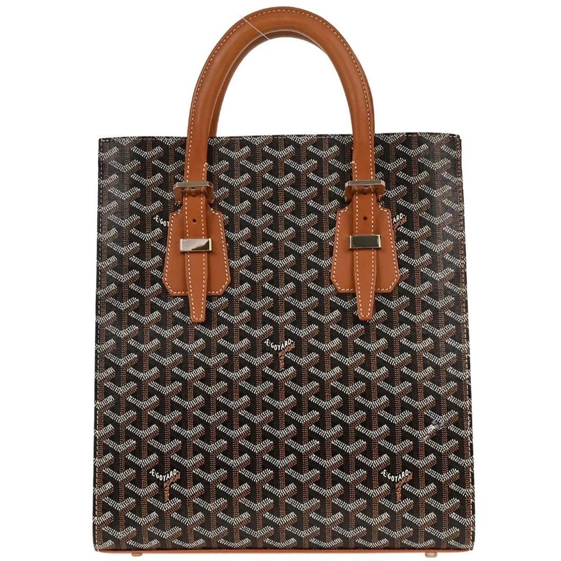 GOYARD BROWN COMOR PM TOTE BAG: GOYARD BROWN COMOR PM TOTE BAG Goyard Comor PM Tote Bag Description OUTSIDE : A+: VERY GOOD CONDITION!! There are minor dirt on the handle. INSIDE : SA: GREAT CONDITION!! S : New or new without a tag.