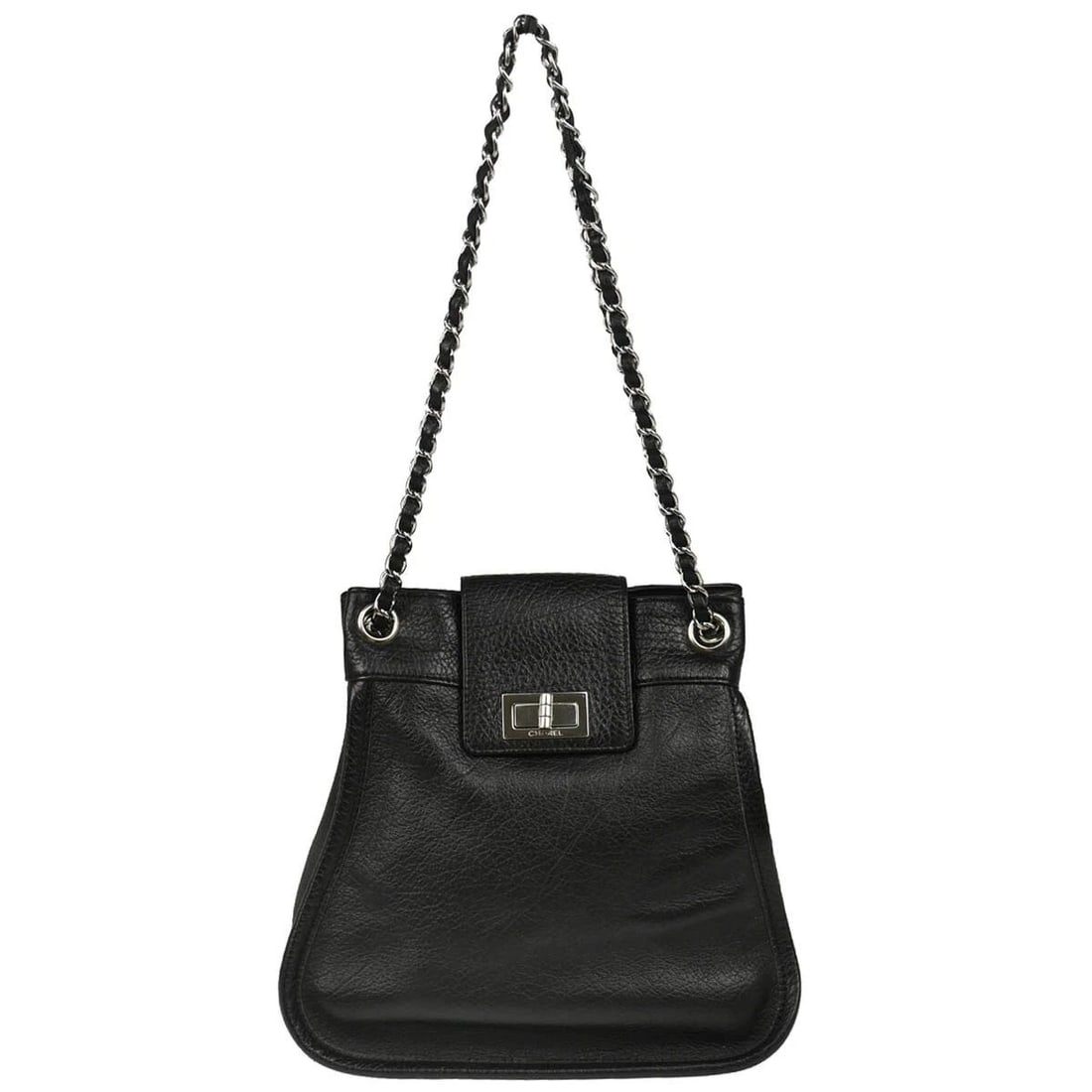 CHANEL BLACK CALFSKIN MADEMOISELLE LOCK CHAIN SHOULDER BAG (1 of 2)