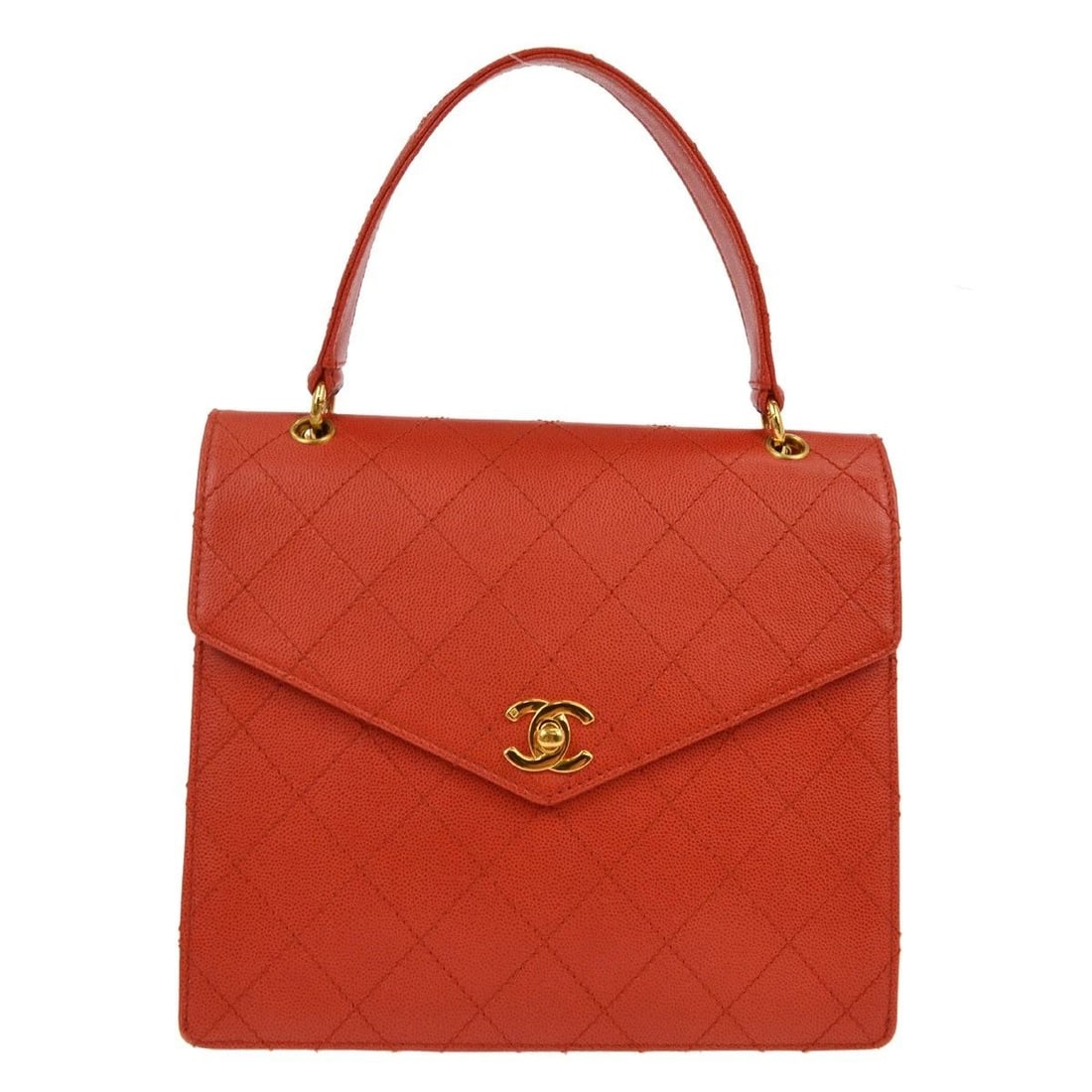 CHANEL RED CALFSKIN HANDBAG (1 of 2)